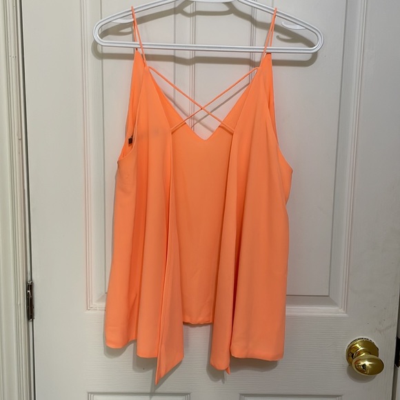 Bright peach open back tank top - Picture 2 of 2